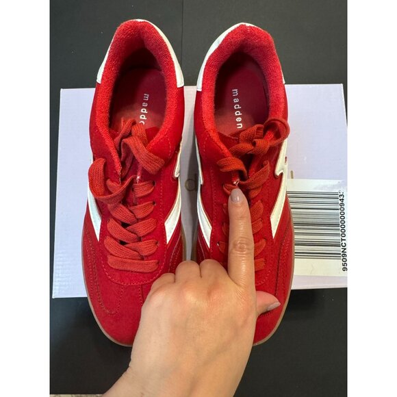 Madden Girl Shoes Womens 8 M Red Mightty Lace-up Gum Sole Low-Top Sneakers Giia - Picture 6 of 11